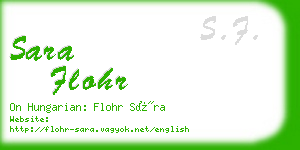 sara flohr business card